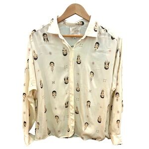 Johnny Was Blouse Whimsical Faces Size S